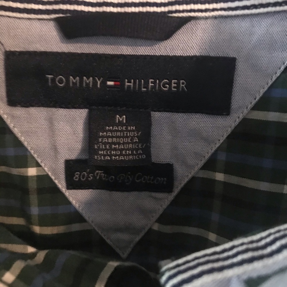 Mens Tommy Hilfiger like new green, blue, beige   Long sleeved shirt in Xl - Picture 3 of 4